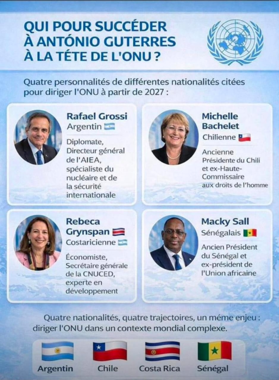 ​Quatre prétendants pour un fauteuil : la course à la succession de Guterres est lancée